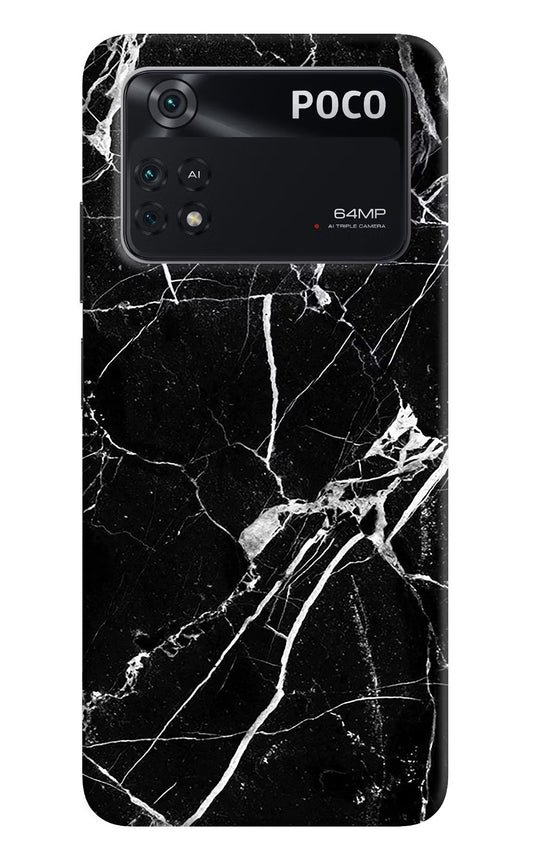 Black Marble Pattern Poco M4 Pro 4G Back Cover