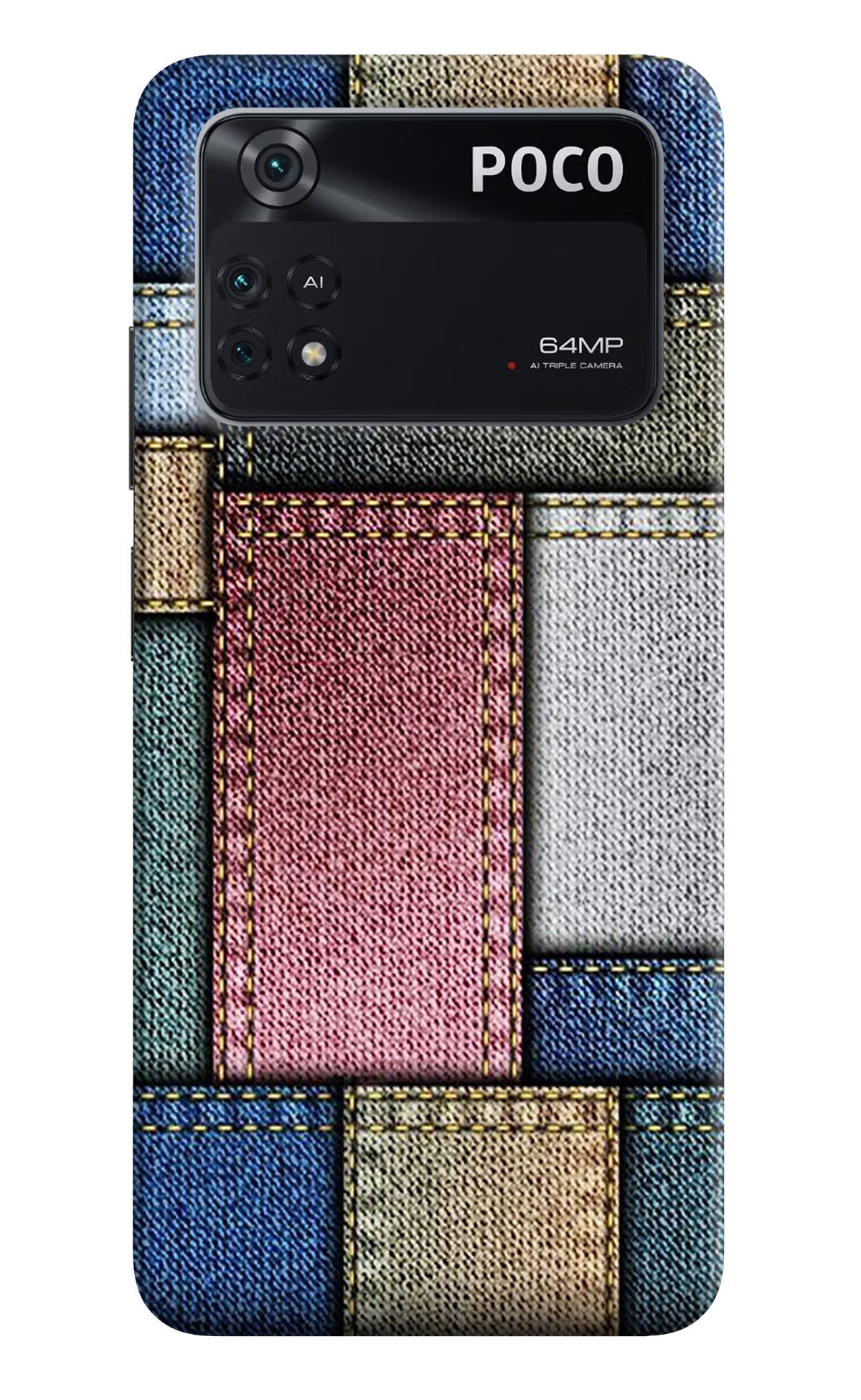 Multicolor Jeans Poco M4 Pro 4G Back Cover