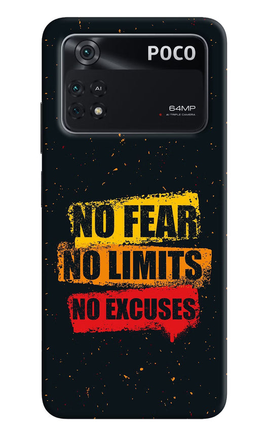 No Fear No Limits No Excuse Poco M4 Pro 4G Back Cover