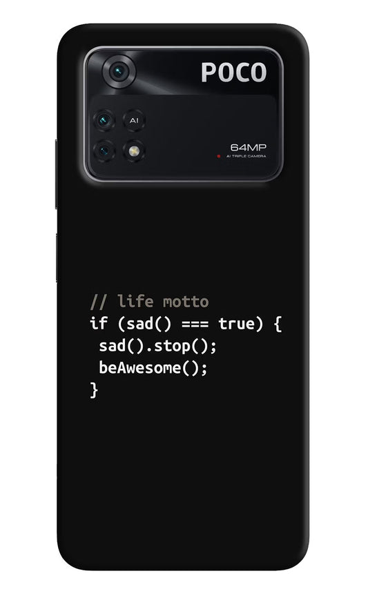 Life Motto Code Poco M4 Pro 4G Back Cover