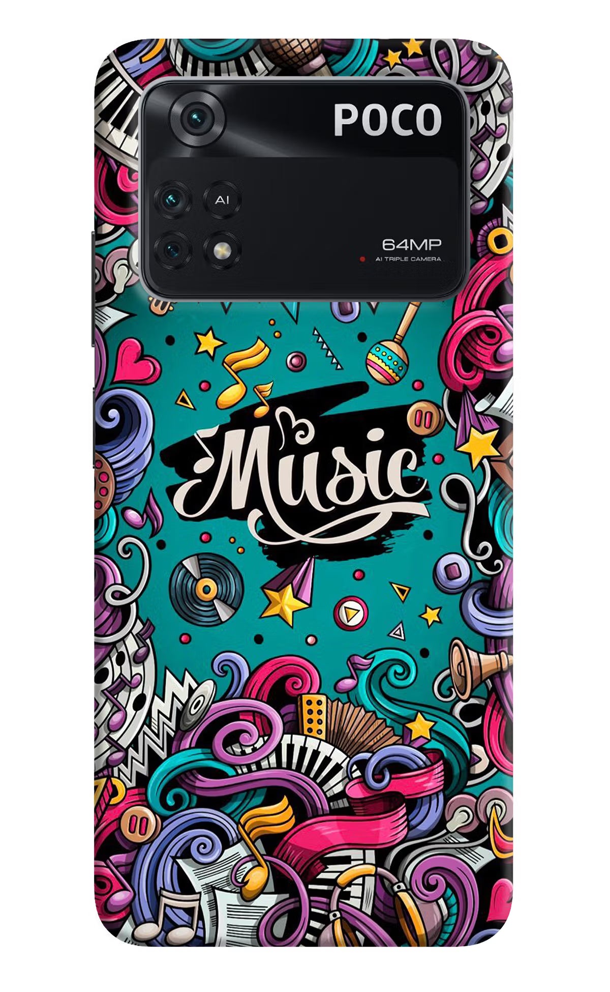 Music Graffiti Poco M4 Pro 4G Back Cover