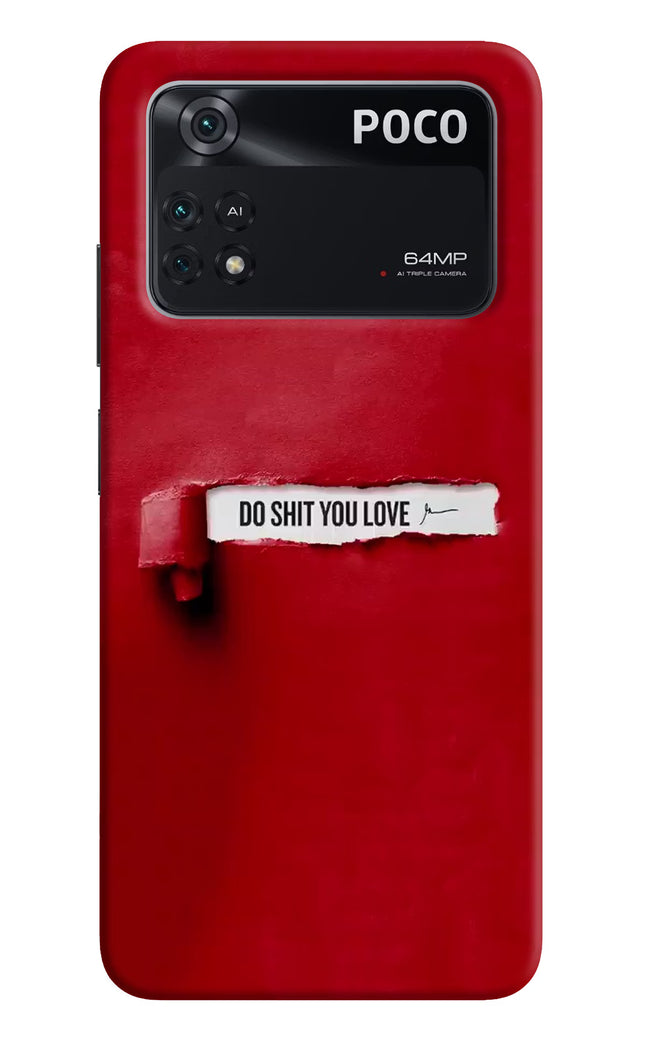 Do Shit You Love Poco M4 Pro 4G Back Cover