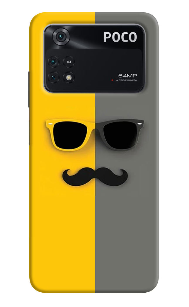 Sunglasses with Mustache Poco M4 Pro 4G Back Cover