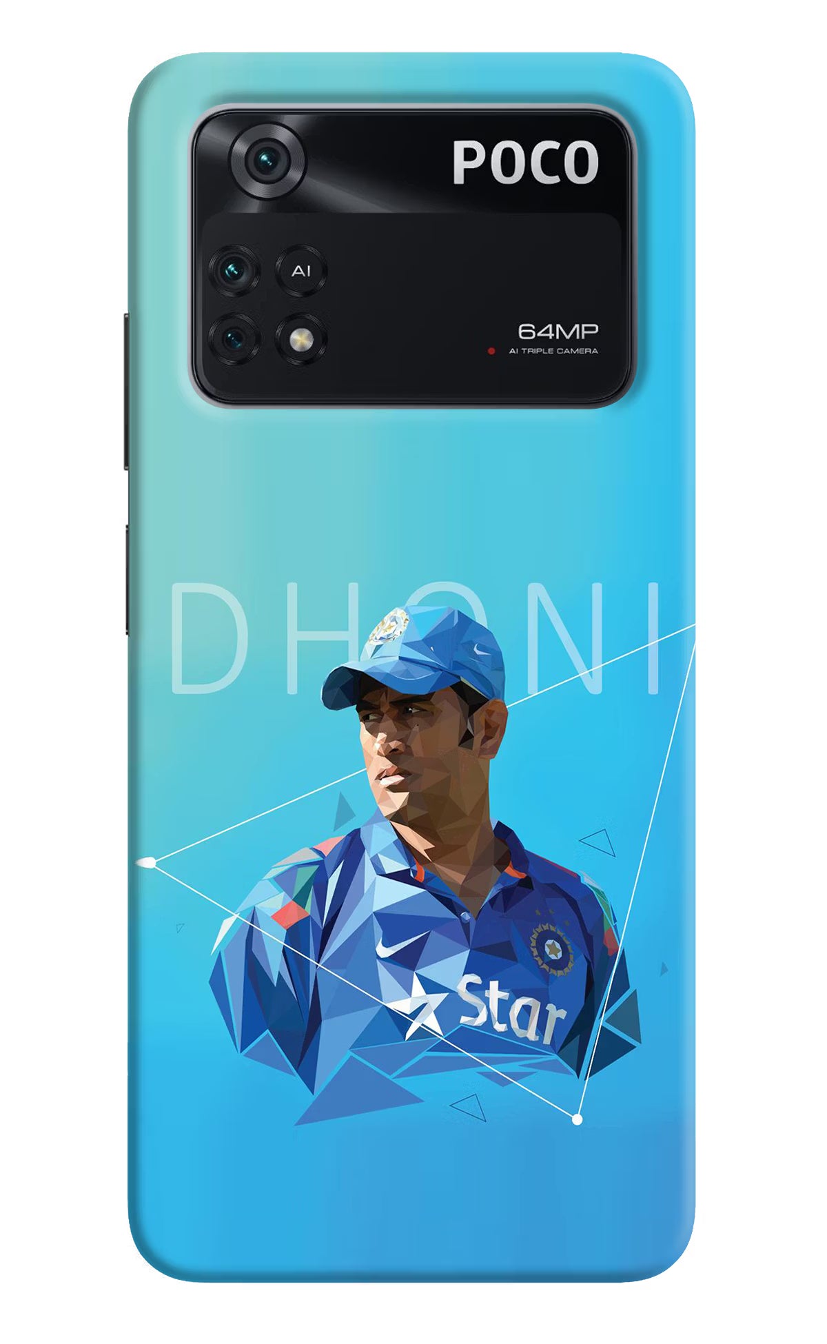 Dhoni Artwork Poco M4 Pro 4G Back Cover