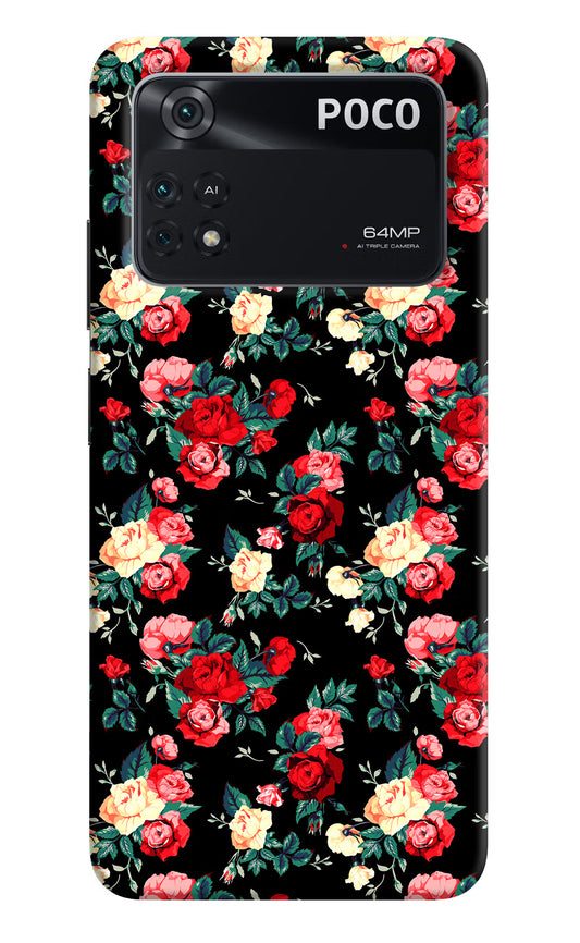 Rose Pattern Poco M4 Pro 4G Back Cover
