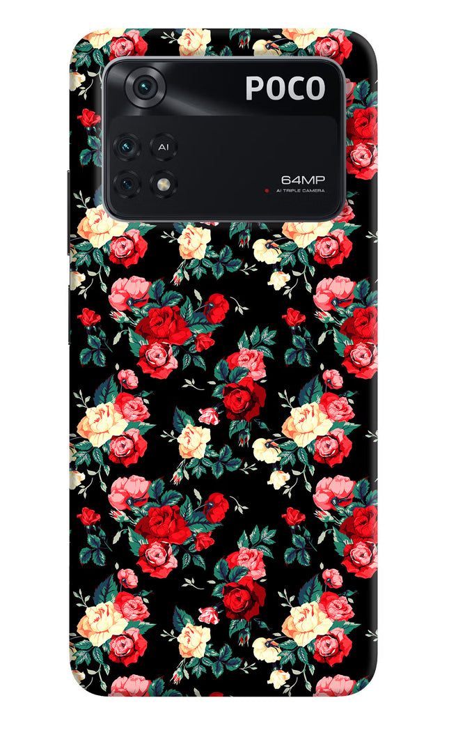 Rose Pattern Poco M4 Pro 4G Back Cover