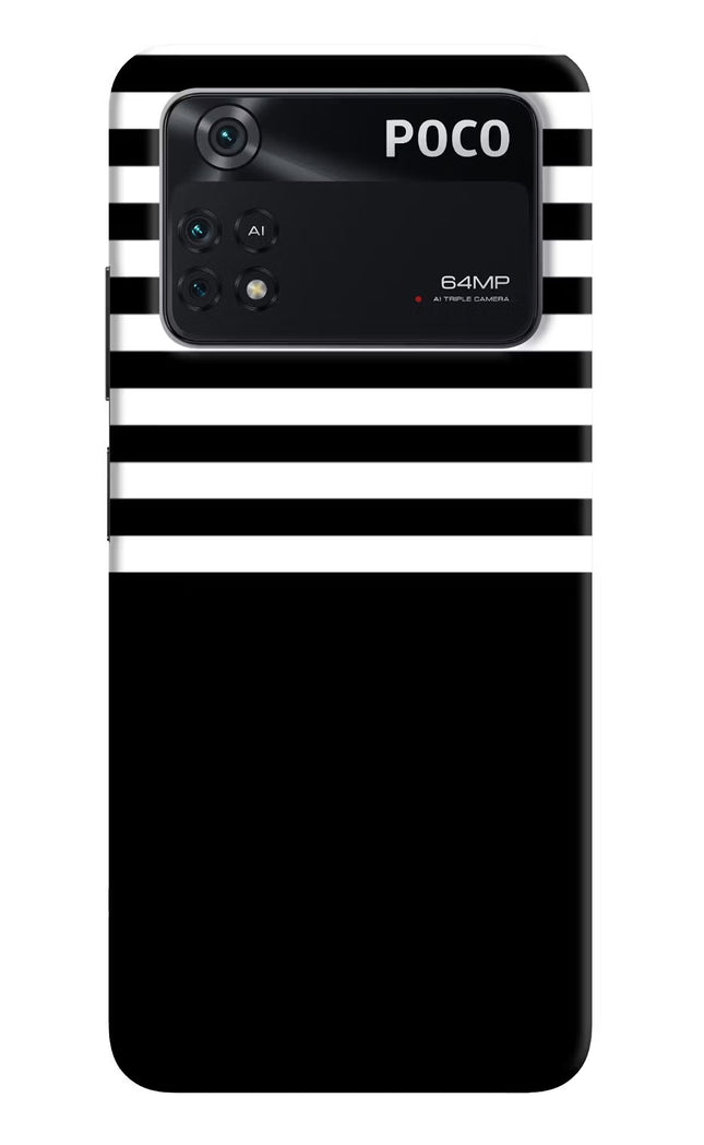 Black and White Print Poco M4 Pro 4G Back Cover