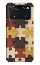 Wooden Puzzle Poco M4 Pro 4G Back Cover