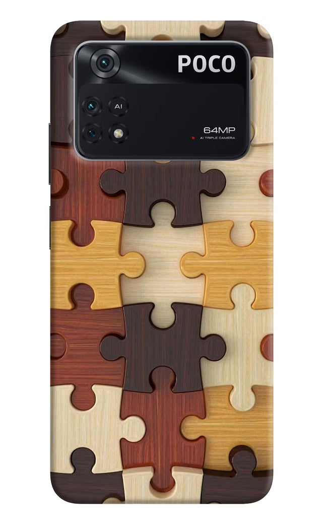 Wooden Puzzle Poco M4 Pro 4G Back Cover