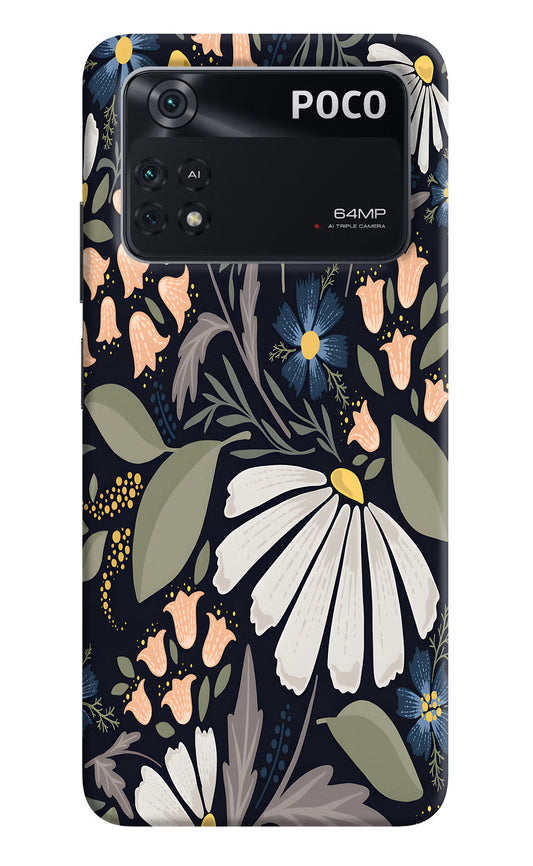 Flowers Art Poco M4 Pro 4G Back Cover