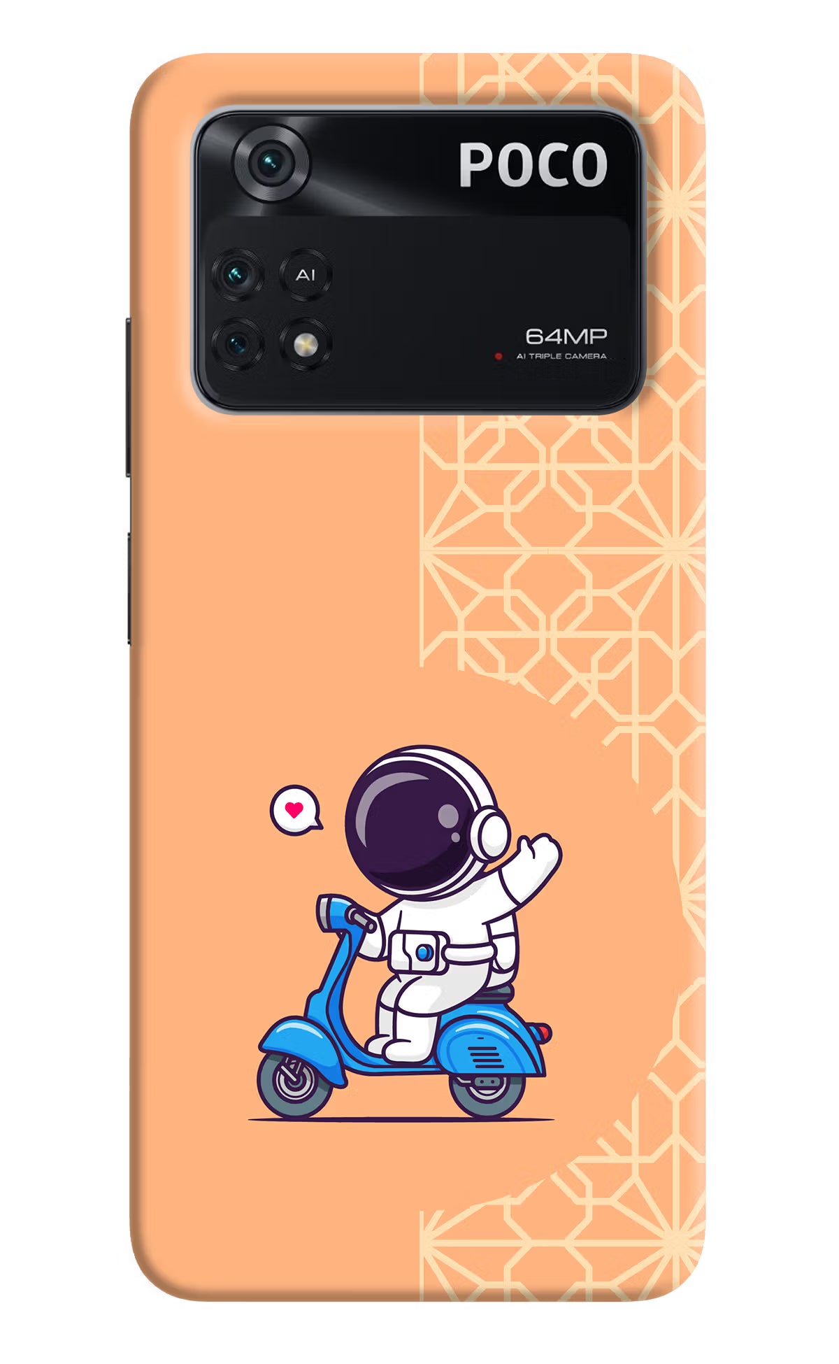 Cute Astronaut Riding Poco M4 Pro 4G Back Cover