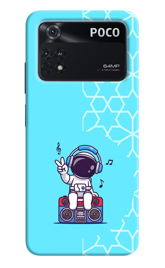 Cute Astronaut Chilling Poco M4 Pro 4G Back Cover