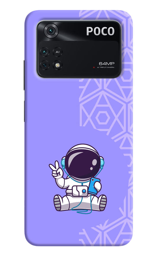 Cute Astronaut Chilling Poco M4 Pro 4G Back Cover