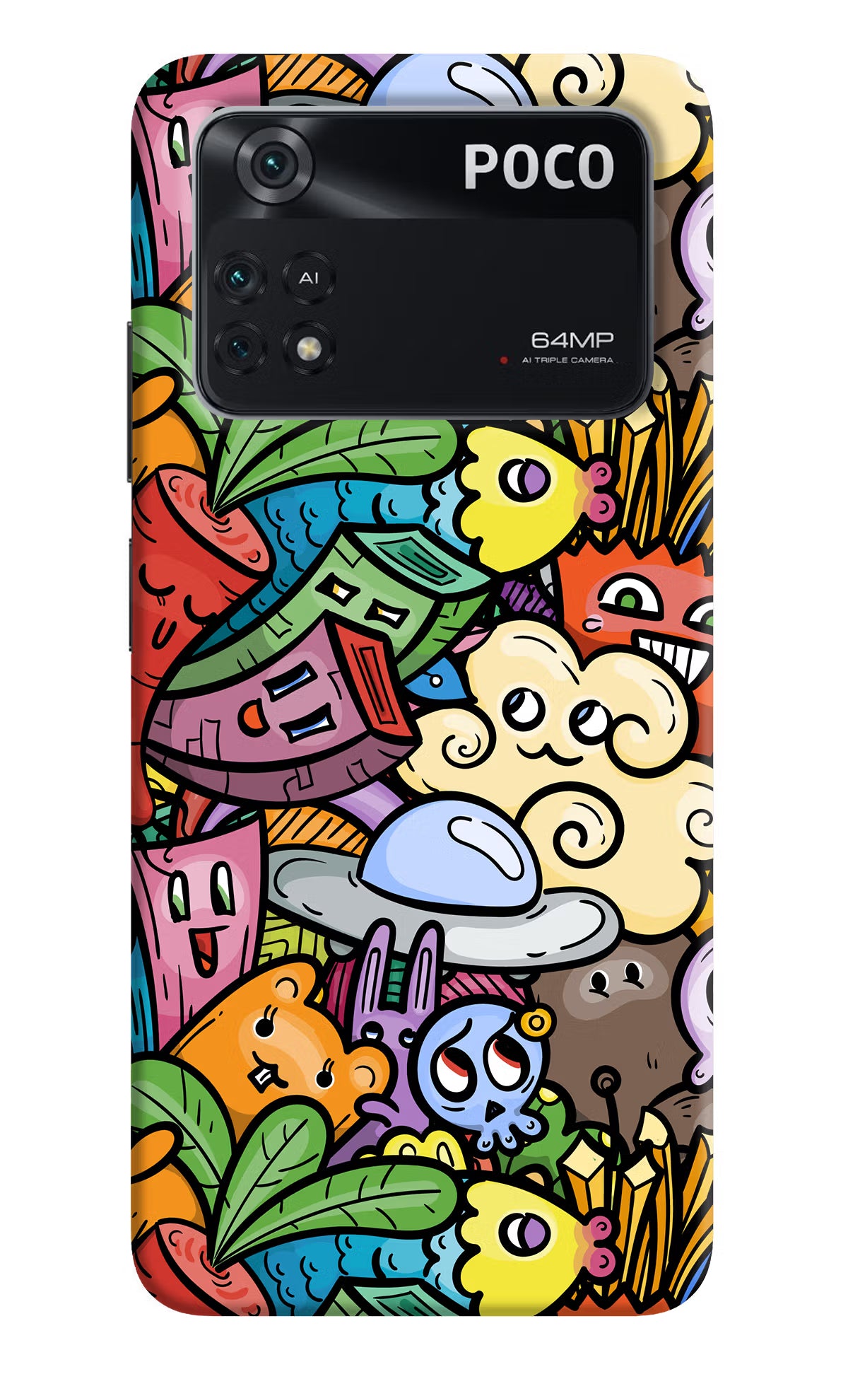 Veggie Doodle Poco M4 Pro 4G Back Cover