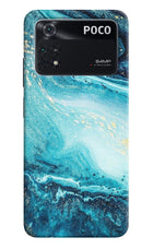Blue Glitter Marble Poco M4 Pro 4G Back Cover