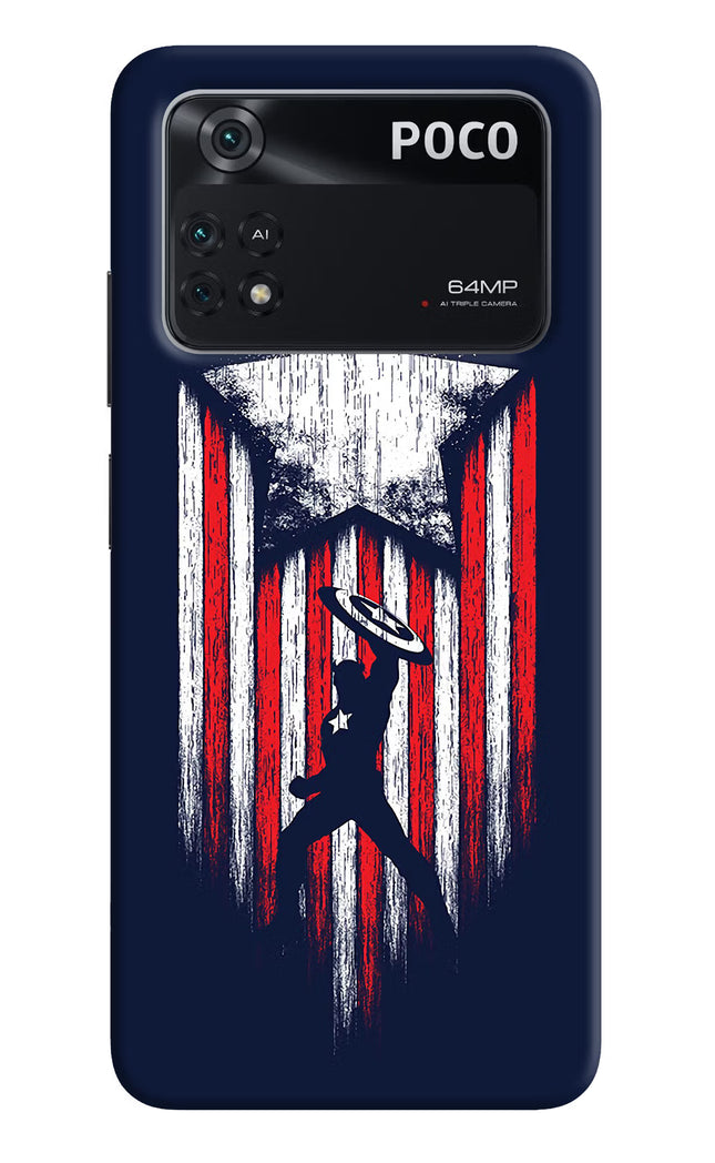 Captain America Marvel Art Poco M4 Pro 4G Back Cover