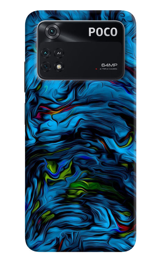 Dark Blue Abstract Poco M4 Pro 4G Back Cover