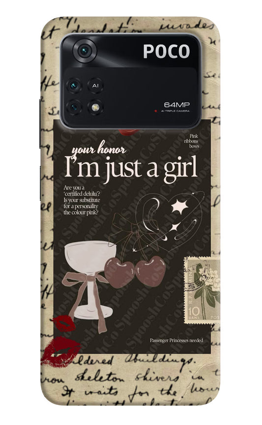I am just a girl Poco M4 Pro 4G Back Cover