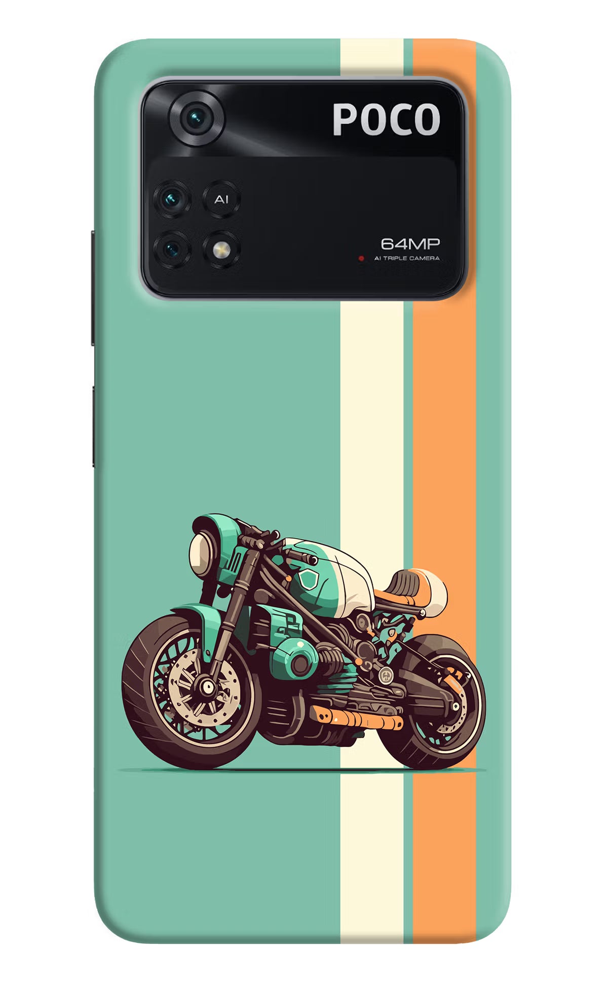 Striped Moto Drift Poco M4 Pro 4G Back Cover