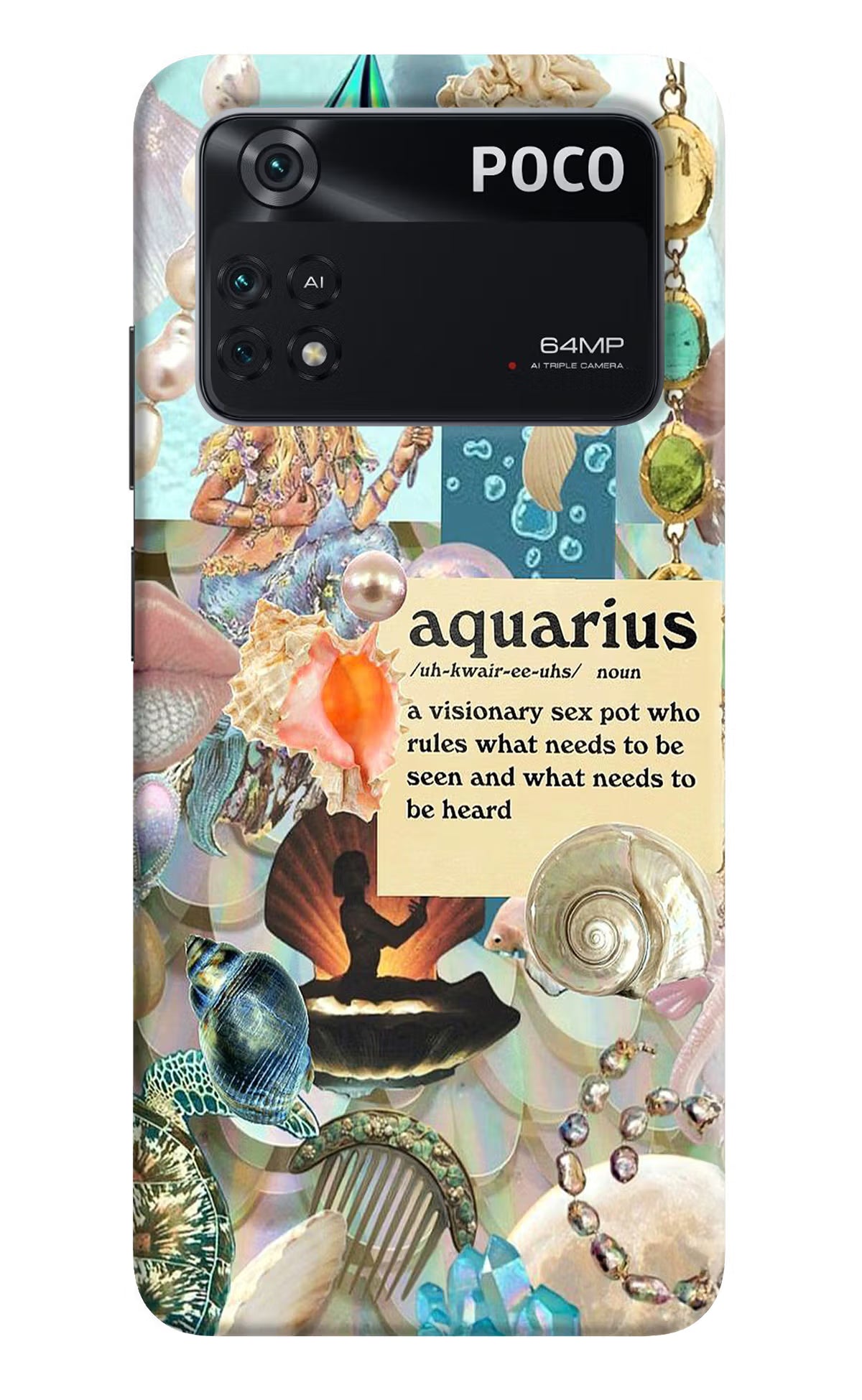 Aquarius Zodiac Poco M4 Pro 4G Hard Case Back Cover by Casekaro