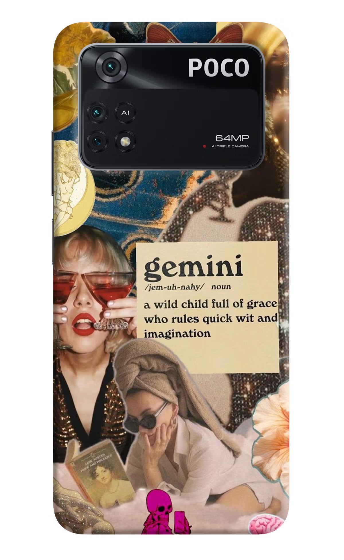 Gemini Zodiac Poco M4 Pro 4G Hard Case Back Cover by Casekaro