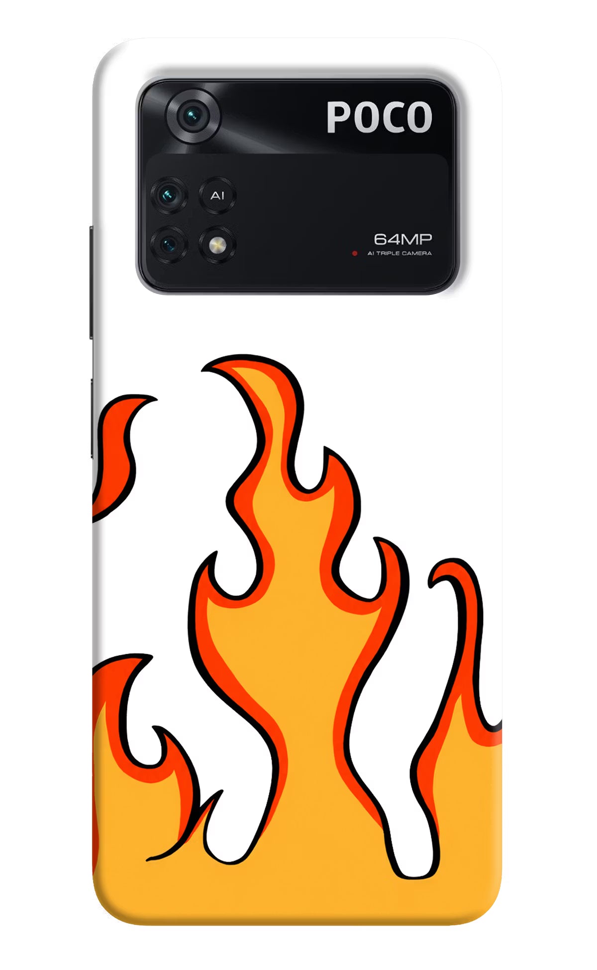 Fired Up – White Poco M4 Pro 4G Back Cover