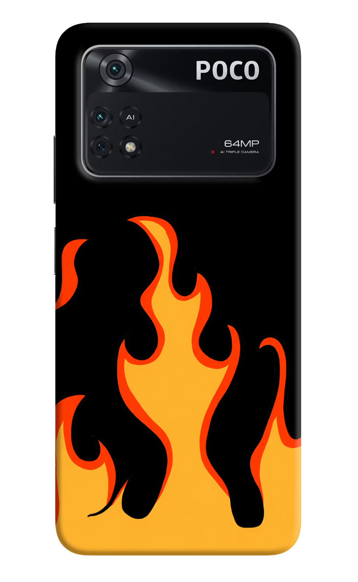 Fired Up – Black Poco M4 Pro 4G Back Cover