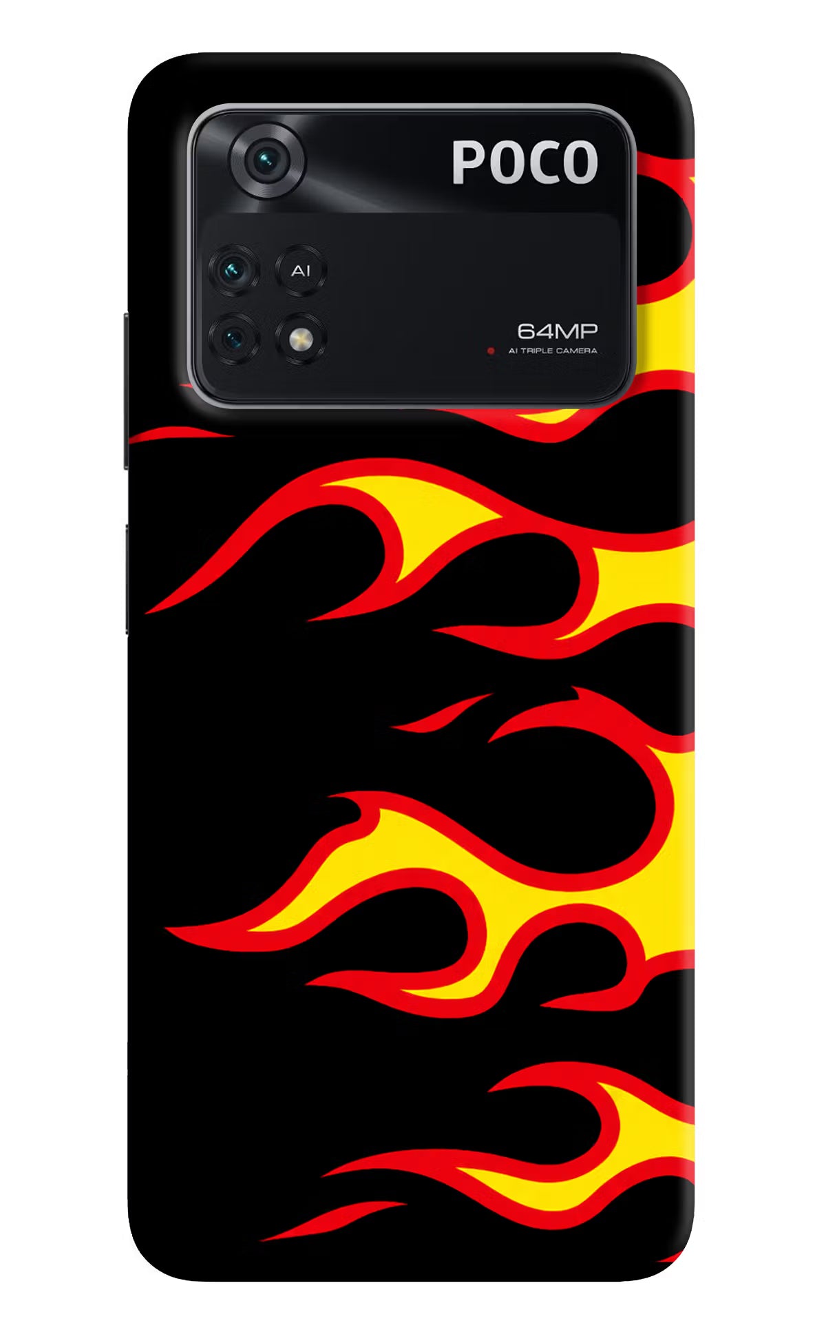 Side Sweep Flames Poco M4 Pro 4G Back Cover