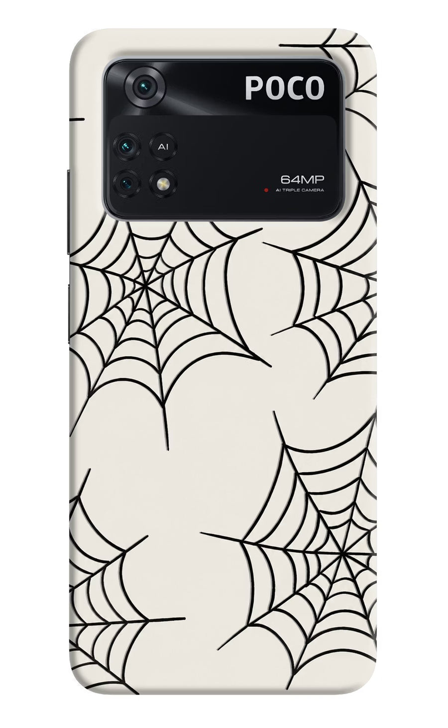 Spider Web Poco M4 Pro 4G Back Cover, Hard case