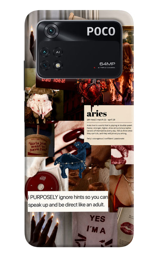 Zodiac Aries Poco M4 Pro 4G Hard Case Back Cover by Casekaro