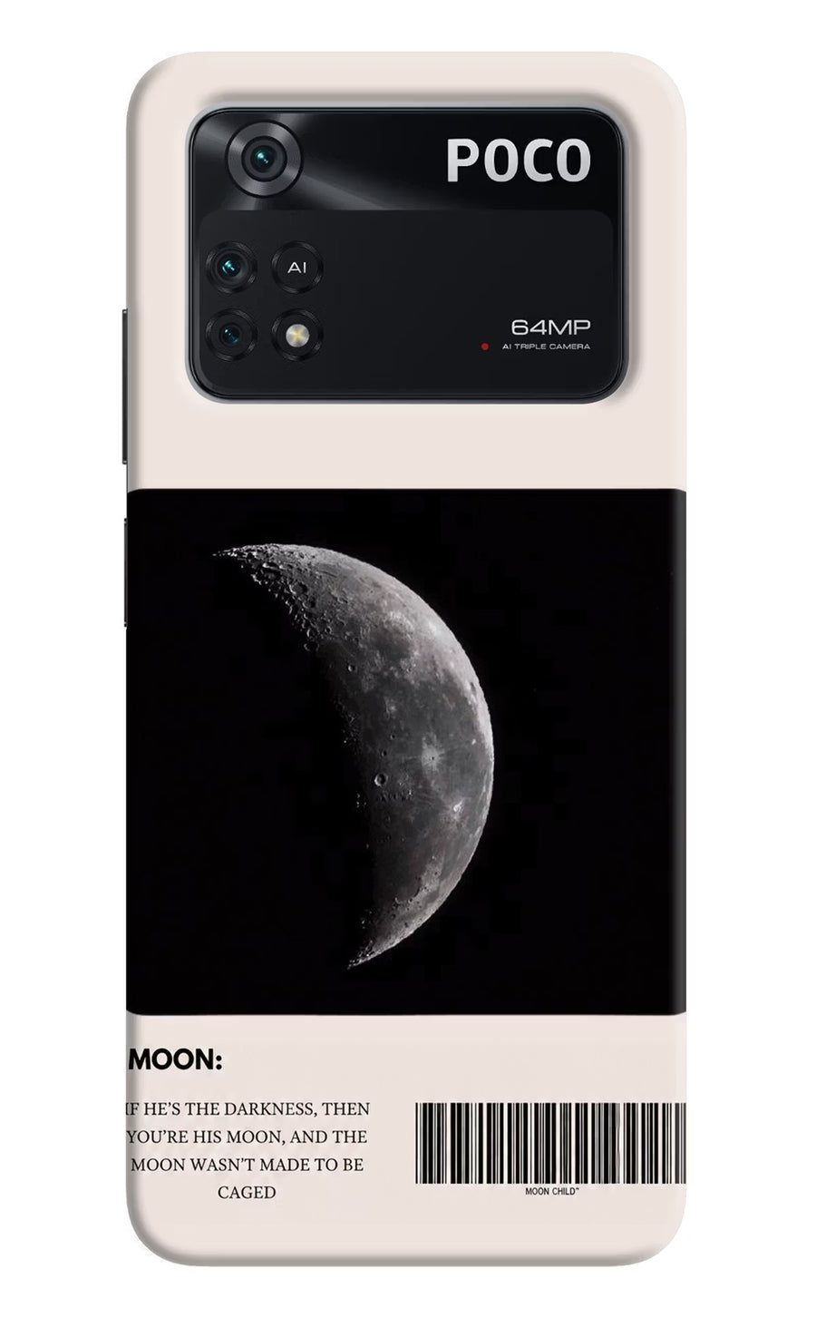 Moon Phase Poco M4 Pro 4G Back Cover, Hard case
