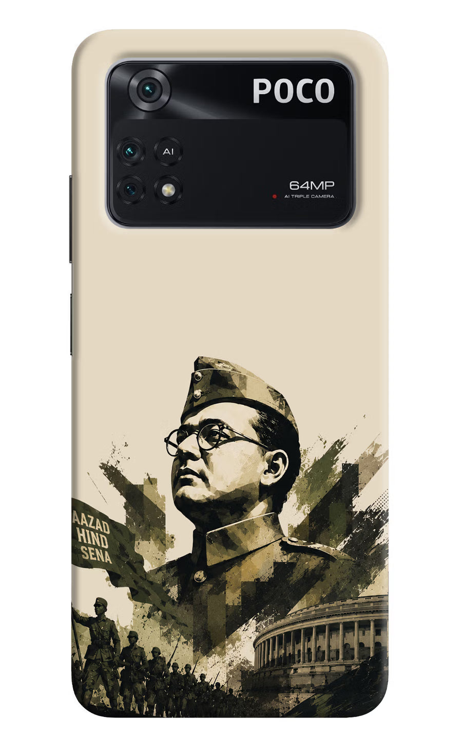 Netaji Rising Poco M4 Pro 4G Back Cover, Hard case