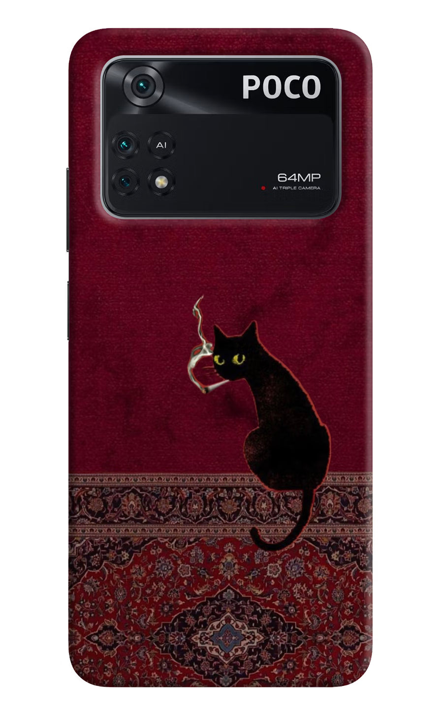Midnight Cat Poco M4 Pro 4G Back Cover, Hard case