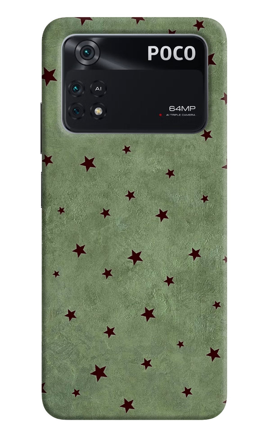 Green Stars Poco M4 Pro 4G Back Cover, Hard case