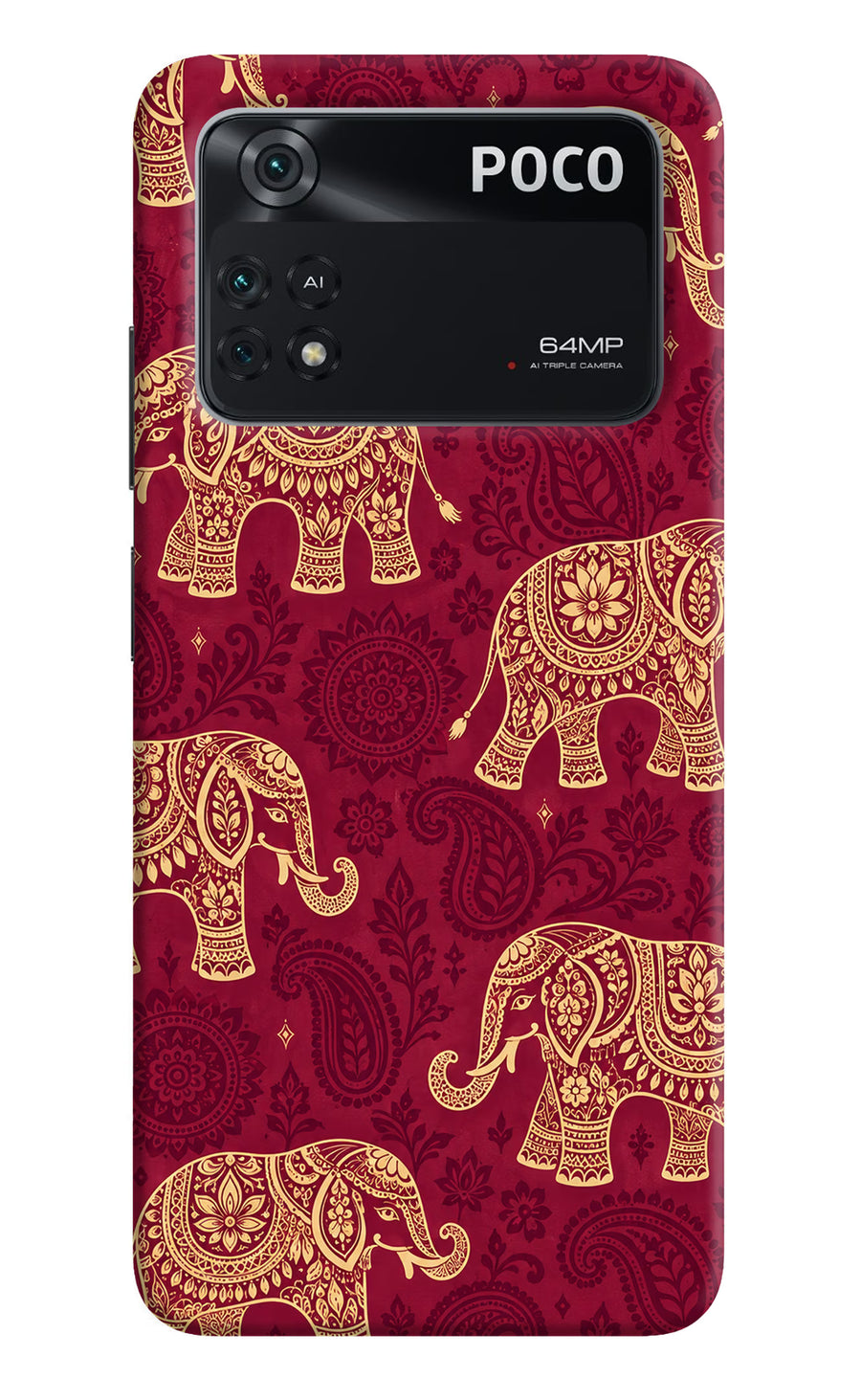 Maroon Elephant Poco M4 Pro 4G Back Cover, Hard case
