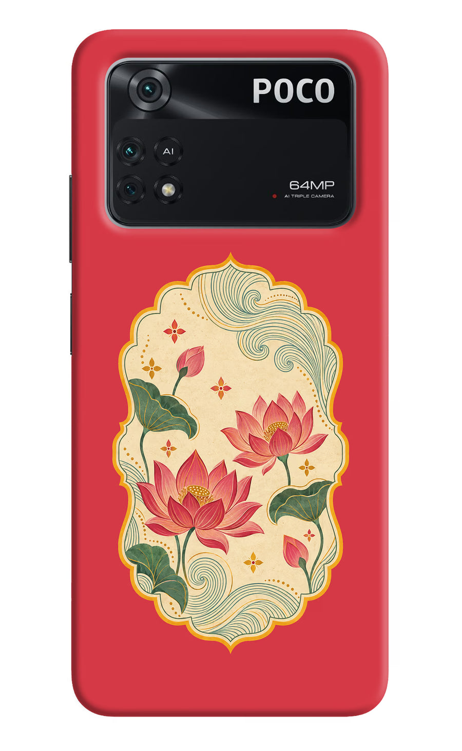 Pink Lotus Poco M4 Pro 4G Back Cover, Hard case