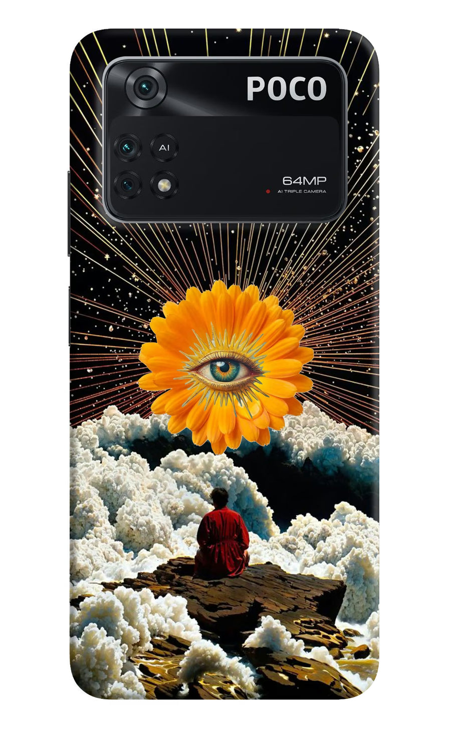 Cosmic Flower Poco M4 Pro 4G Back Cover, Hard case