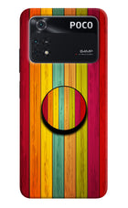 Multicolor Wooden Poco M4 Pro 4G Pop Case