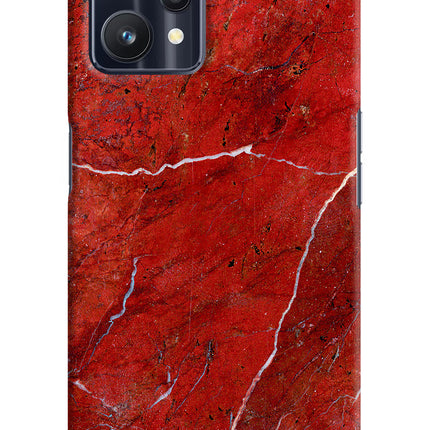 Red Marble Design Realme 9 Pro 5G Hard Case Back Cover by Casekaro