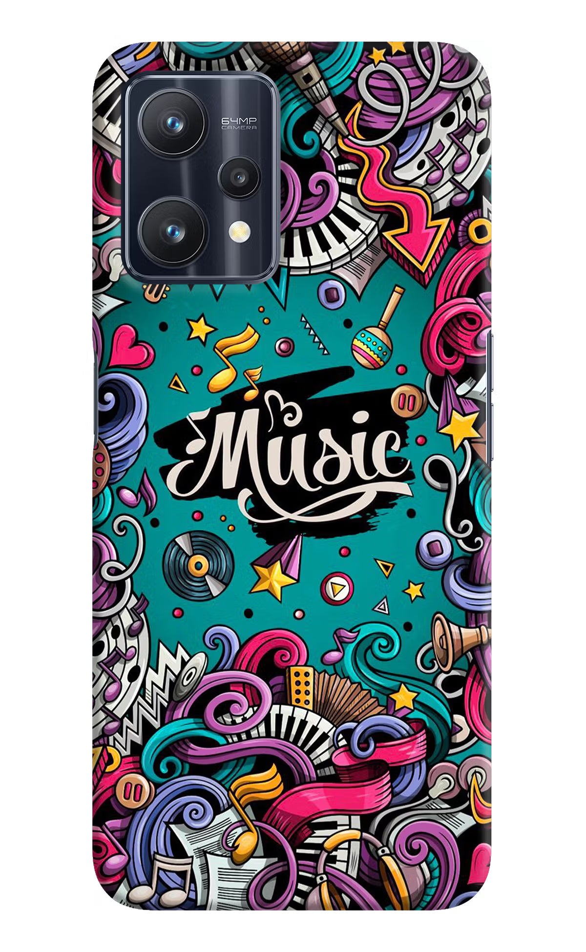 Music Graffiti Realme 9 Pro 5G Hard Case Back Cover by Casekaro