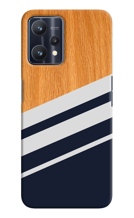 Blue and white wooden Realme 9 Pro 5G Hard Case Back Cover by Casekaro