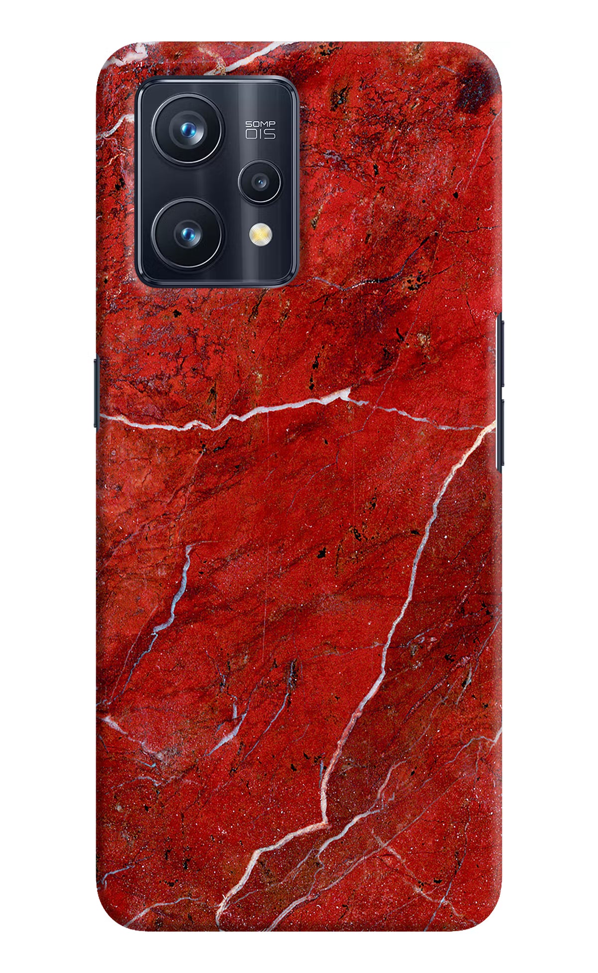 Red Marble Design Realme 9 Pro+ 5G Hard Case Back Cover by Casekaro