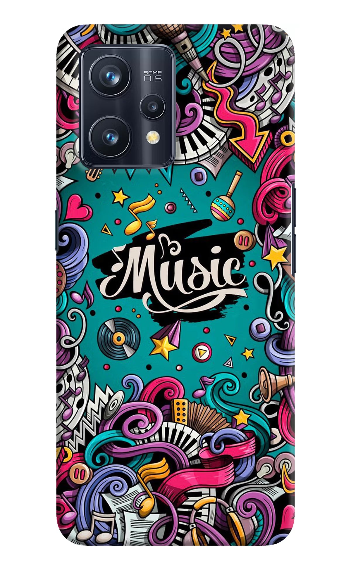 Music Graffiti Realme 9 Pro+ 5G Hard Case Back Cover by Casekaro