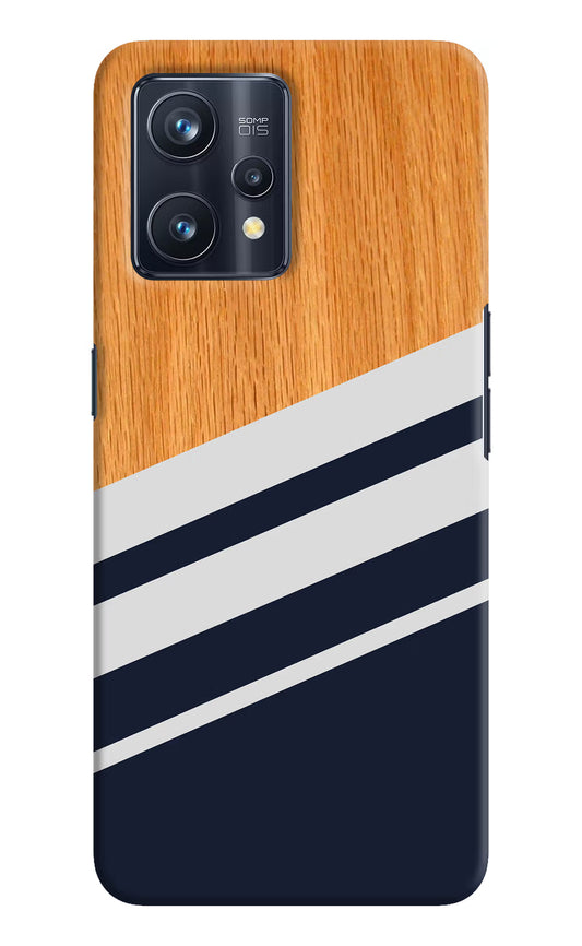 Blue and white wooden Realme 9 Pro+ 5G Hard Case Back Cover by Casekaro