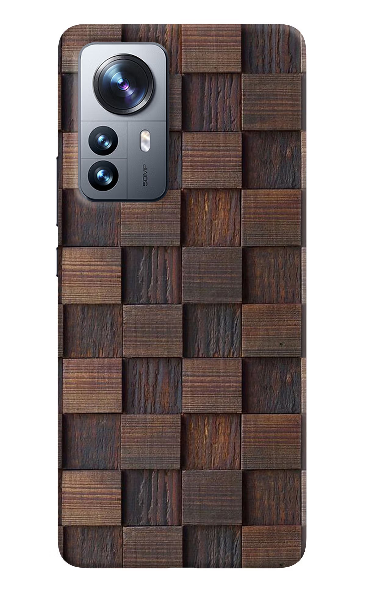 Wooden Cube Design Mi 12 Pro 5G Back Cover
