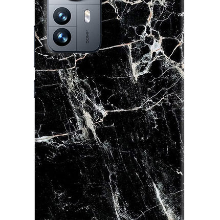 Black Marble Texture Mi 12 Pro 5G Hard Case Back Cover by Casekaro