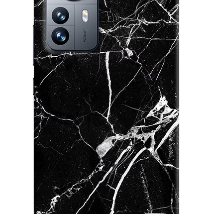 Black Marble Pattern Mi 12 Pro 5G Hard Case Back Cover by Casekaro