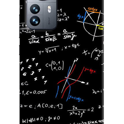 Mathematics Formula Mi 12 Pro 5G Hard Case Back Cover by Casekaro