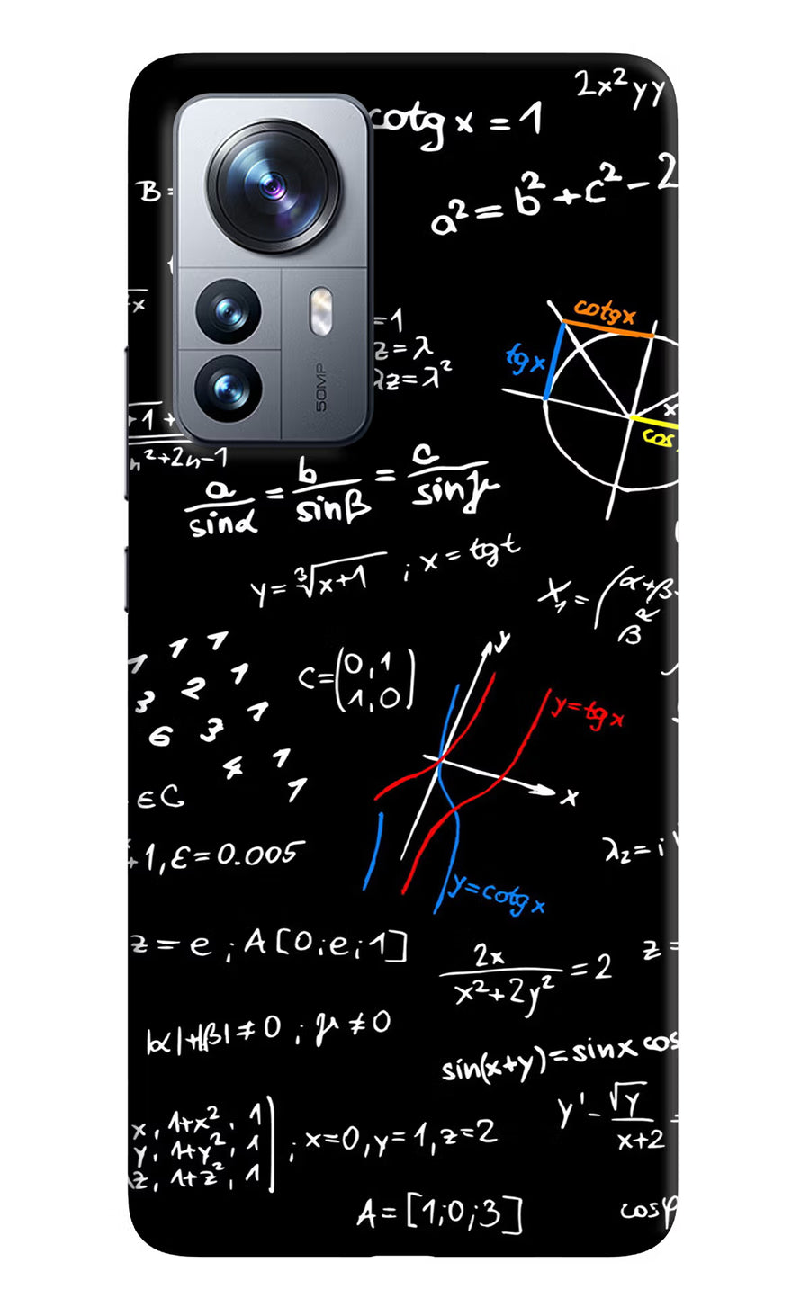 Mathematics Formula Mi 12 Pro 5G Back Cover, Hard case