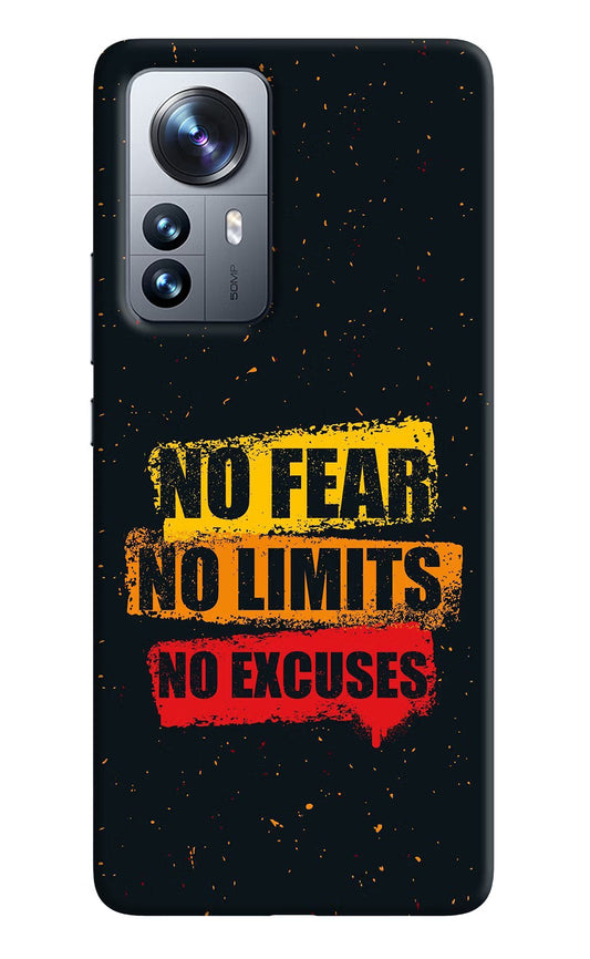 No Fear No Limits No Excuse Mi 12 Pro 5G Back Cover